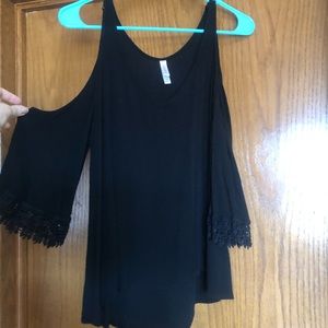 Flowy black off the shoulder top